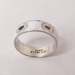 Vintage Siam Silver and Enamel Crab Ring